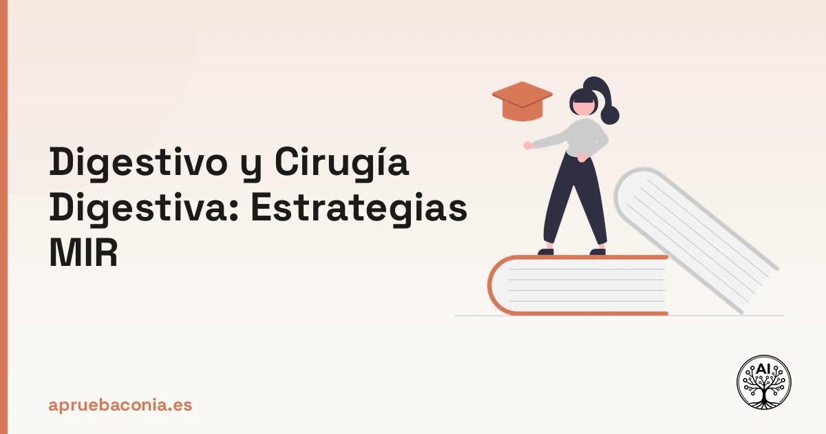Ilustración educativa sobre digestivo y cirugia digestiva para el éxito en el examen MIR.