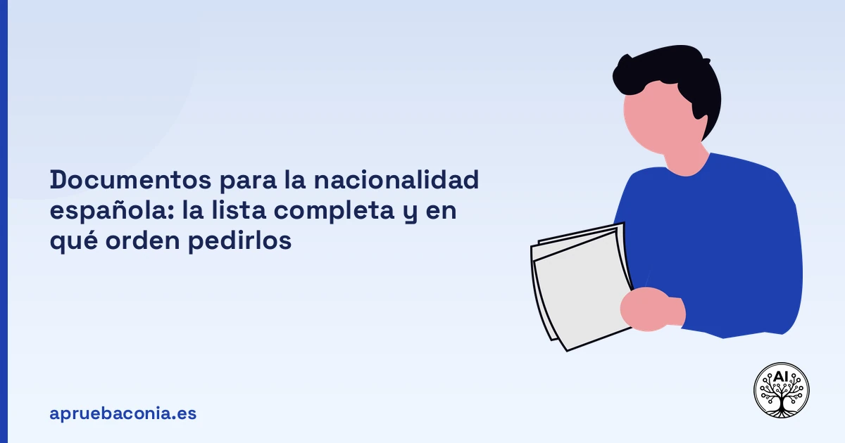 Portada ilustrada del artículo sobre documentos nacionalidad española