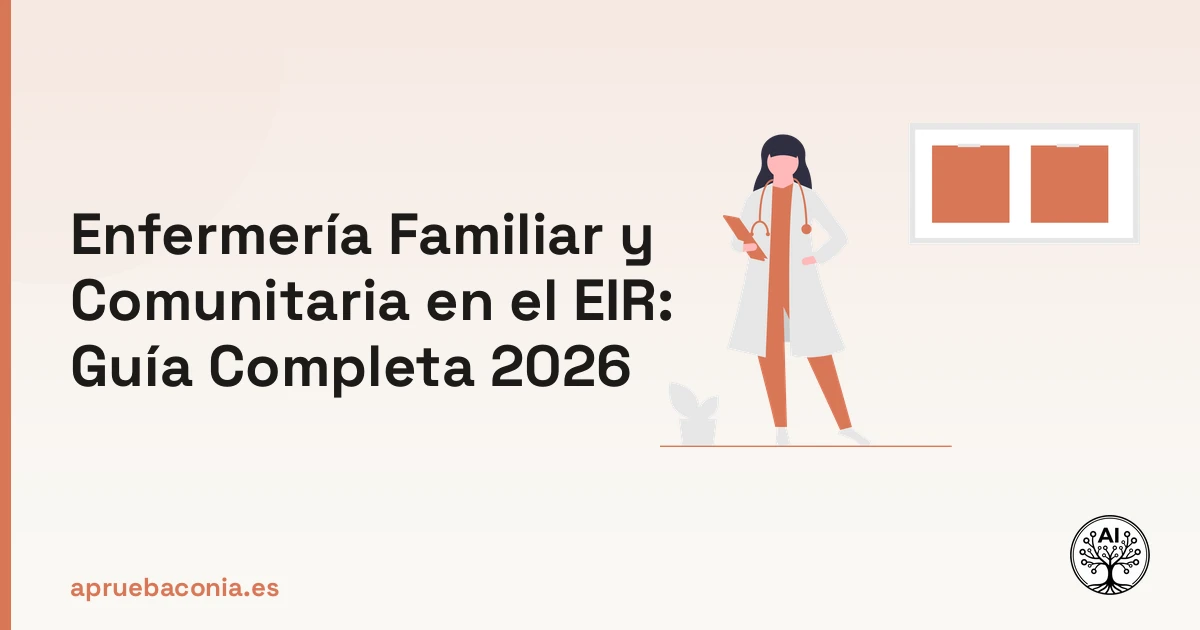 Ilustración de investigación médica para la guía de enfermería familiar y comunitaria del examen EIR 2026.