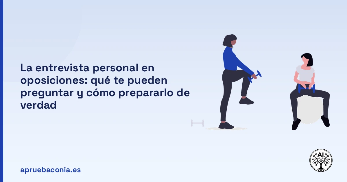 Portada ilustrada del artículo sobre entrevista personal oposiciones