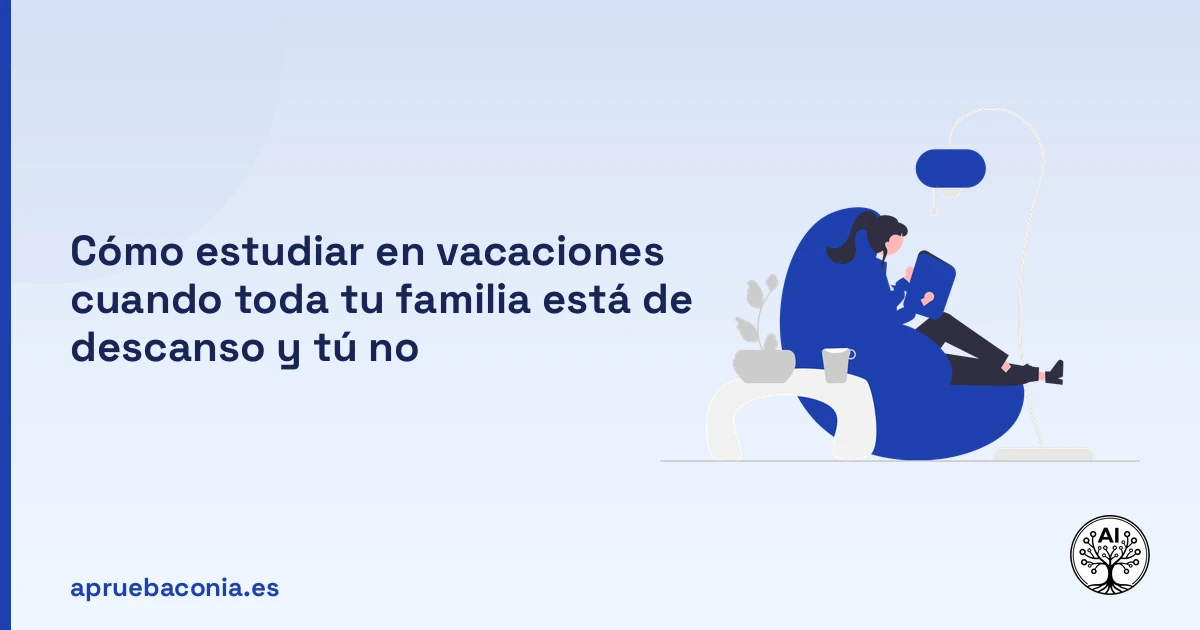 Portada ilustrada del artículo sobre estudiar vacaciones familia