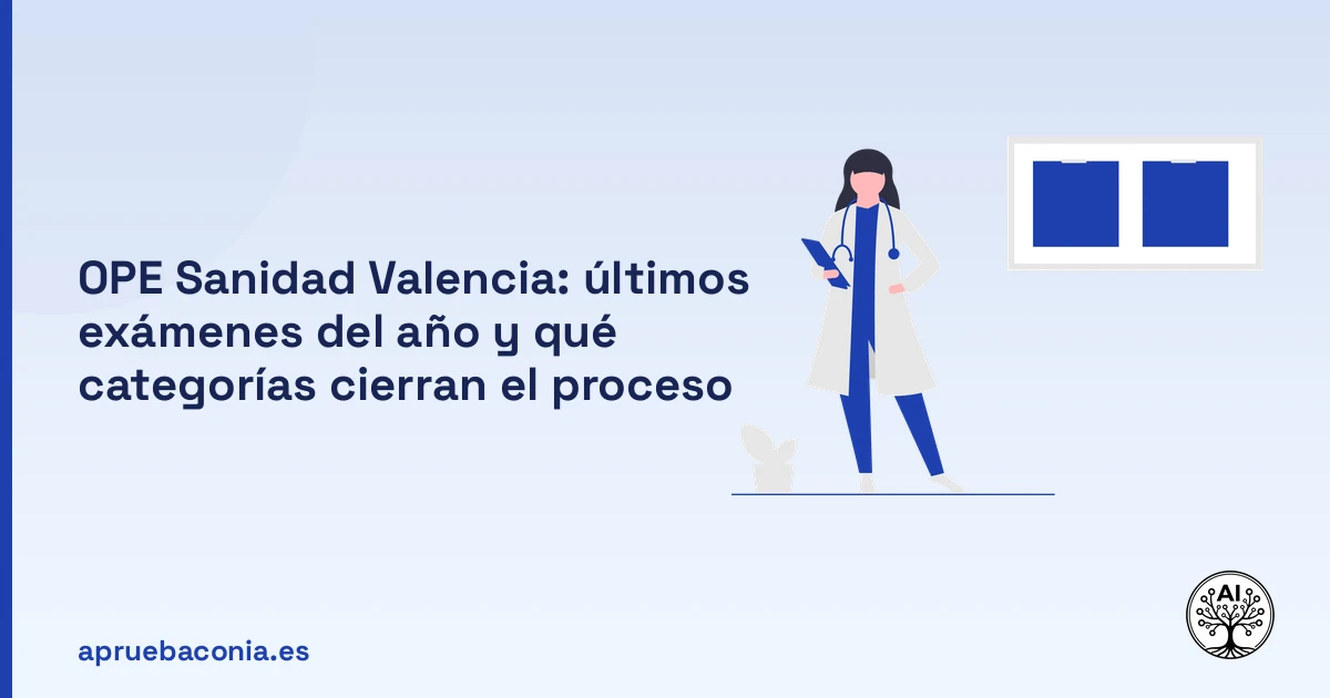 Portada ilustrada del artículo sobre OPE Sanidad Valencia