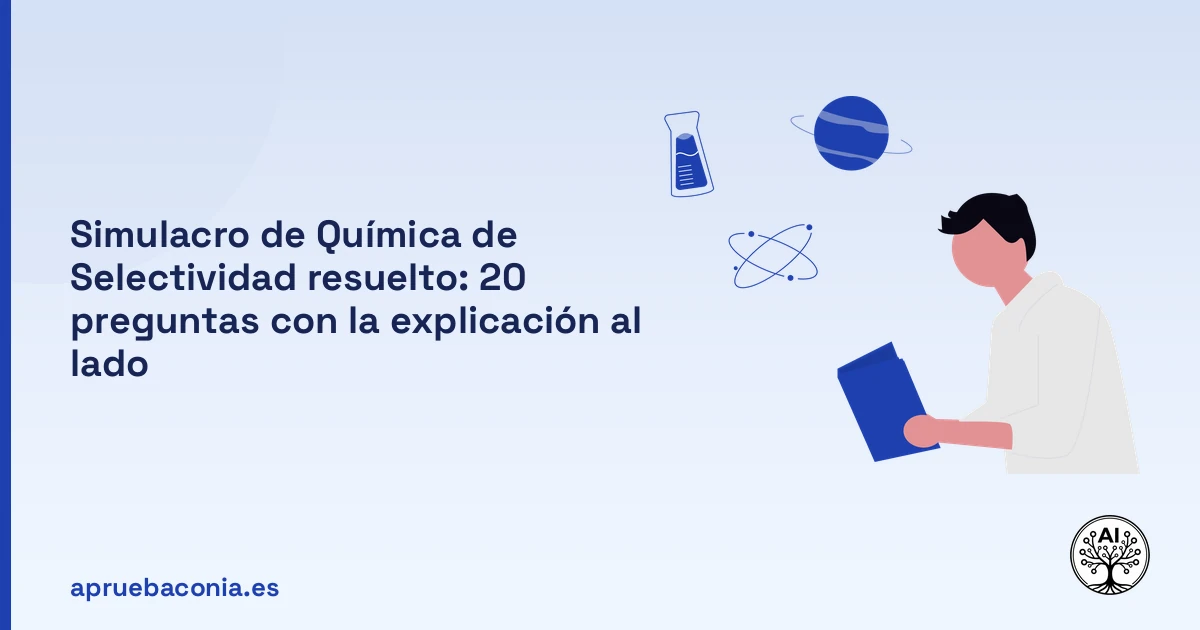Portada ilustrada del artículo sobre simulacro de Química de Selectividad