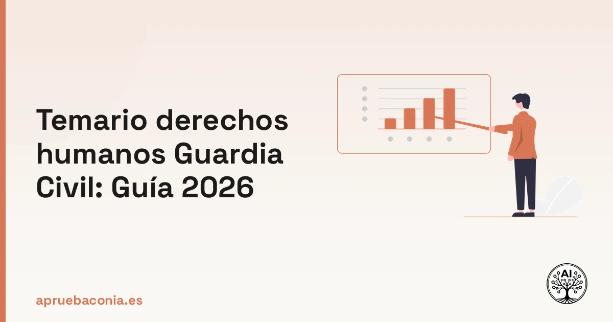 Ilustración de planificación estratégica para el temario derechos humanos Guardia Civil de la convocatoria 2026.