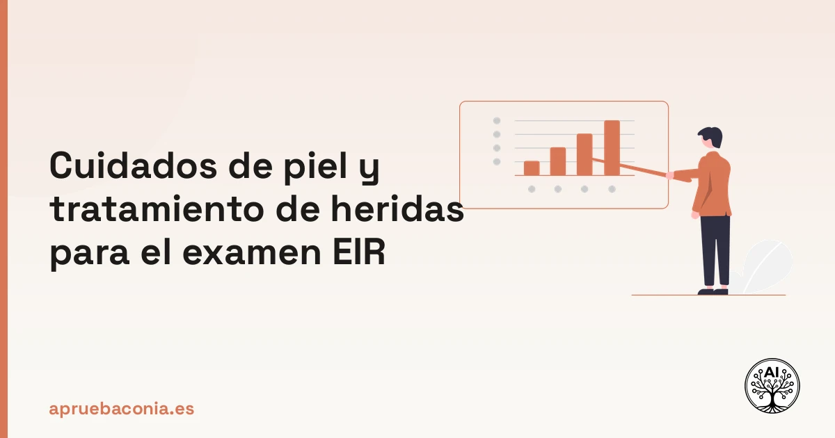 Ilustración de una estrategia de estudio sobre cuidados de piel para preparar con éxito el examen EIR.