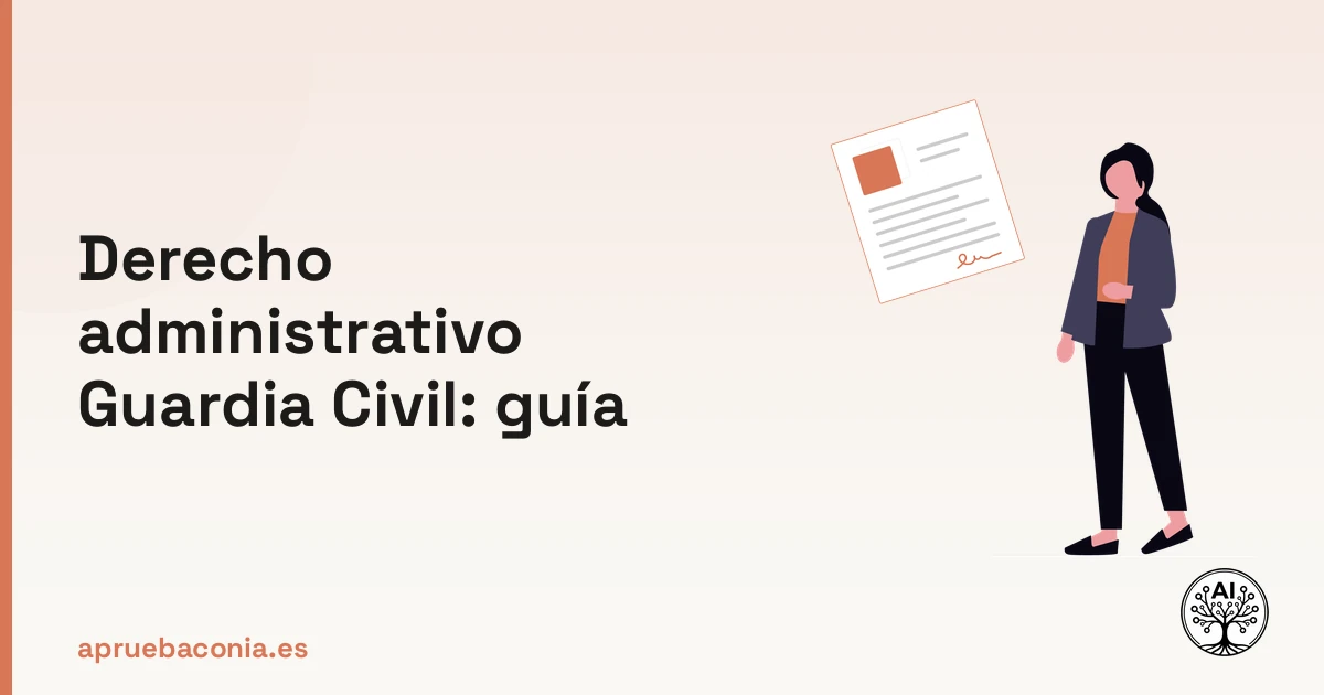 Ilustración de asesoría legal sobre derecho administrativo para la oposición a la Guardia Civil.