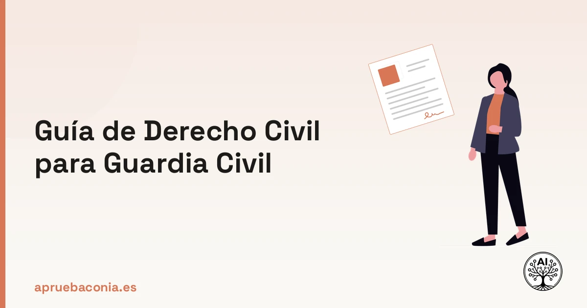Ilustración de asesoría legal para la guía de derecho civil en la oposición a Guardia Civil.