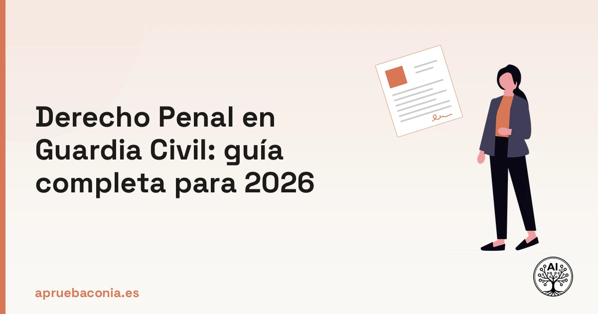 Ilustración de asesoría legal para estudiar el temario de derecho penal en la oposición a Guardia Civil.