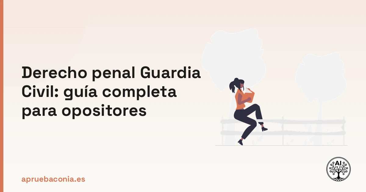 Portada ilustrada del artículo sobre derecho penal oposicion guardia civil