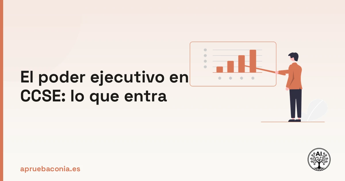 Ilustración de planificación estratégica sobre el temario del poder ejecutivo para el examen CCSE.