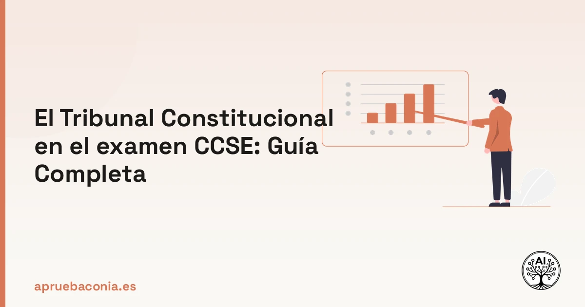 Ilustración de una persona organizando el estudio sobre el tribunal constitucional: composición, funciones y recurso.