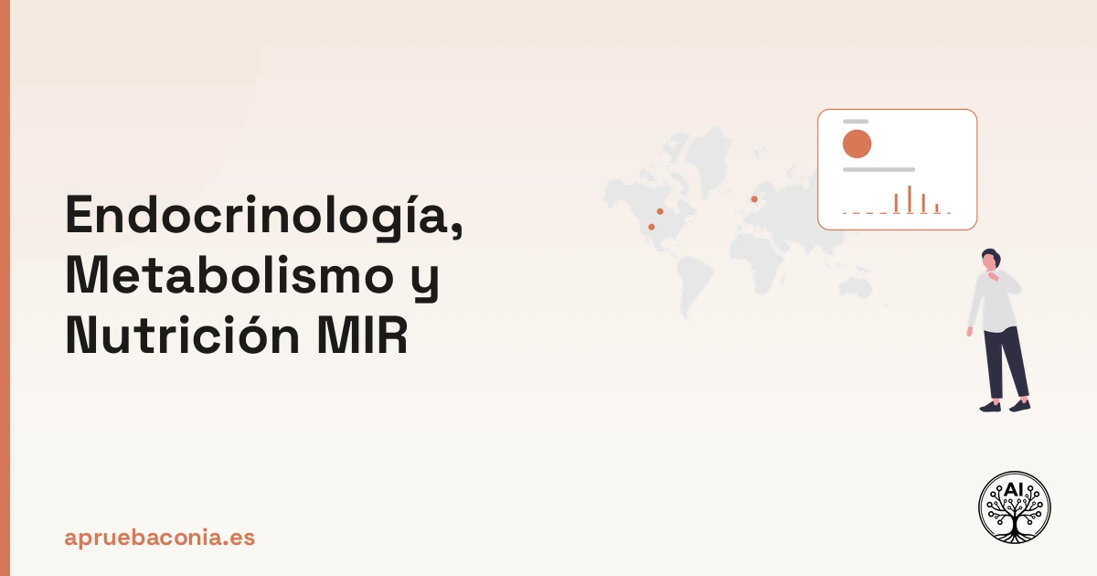 Ilustración de análisis de datos para la guía de Endocrinología, Metabolismo y Nutrición MIR.