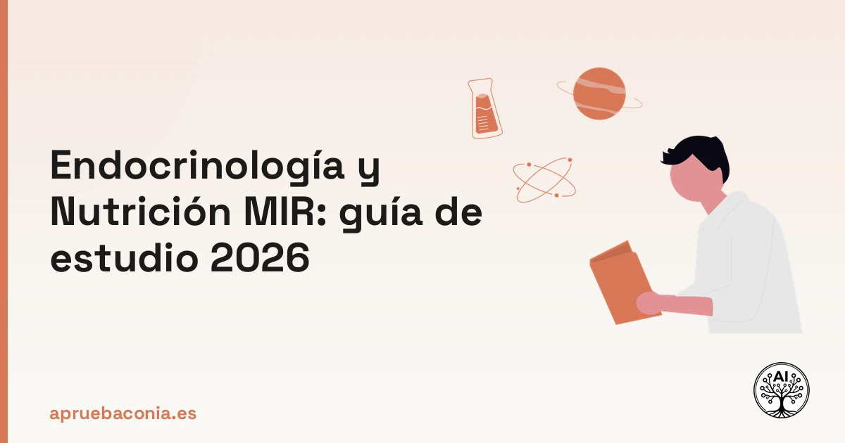 Ilustración de estudio científico para la guía de Endocrinología y Nutrición en el examen MIR 2026.