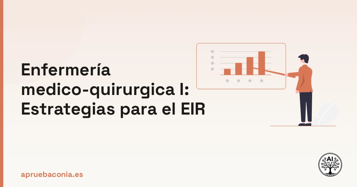 Ilustración de una estrategia organizada para estudiar enfermería médico-quirúrgica I en el examen EIR.