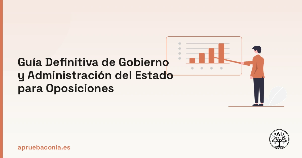 Ilustración de un plan estratégico para dominar el bloque de Gobierno y Administración en oposiciones.