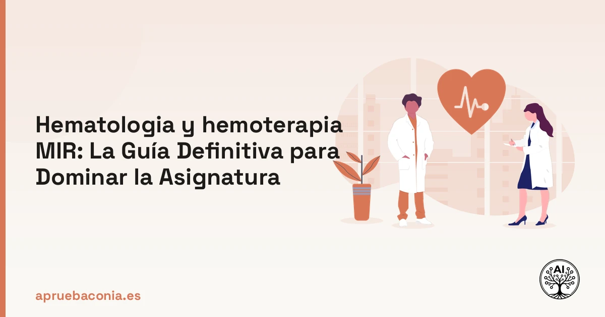 Ilustración de elementos médicos para la guía definitiva de hematología y hemoterapia en el examen MIR.