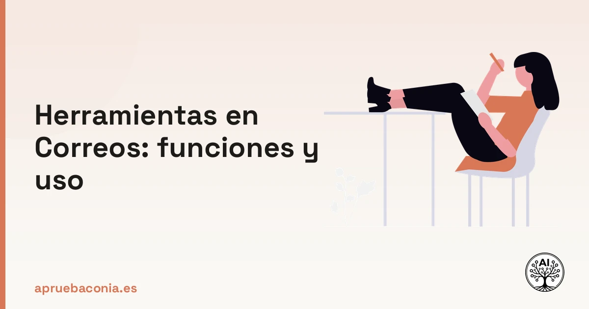 Estudiante preparándose para el examen sobre herramientas de Correos funciones y gestión postal.