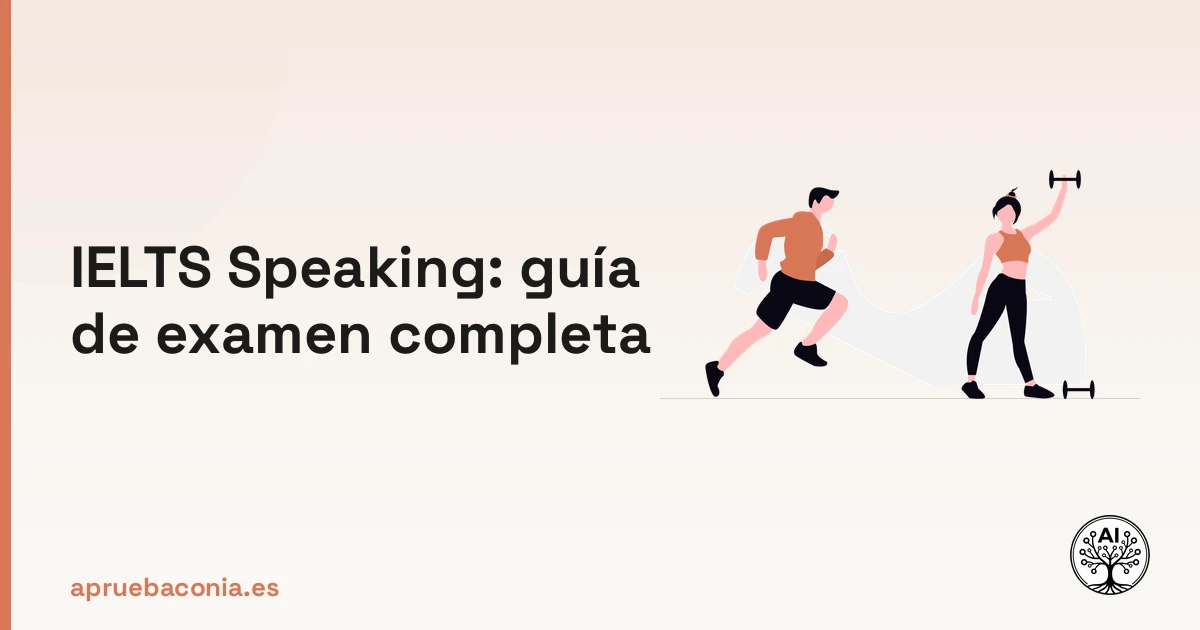 Ilustración de atletas entrenando para representar la preparación del IELTS Speaking examen.