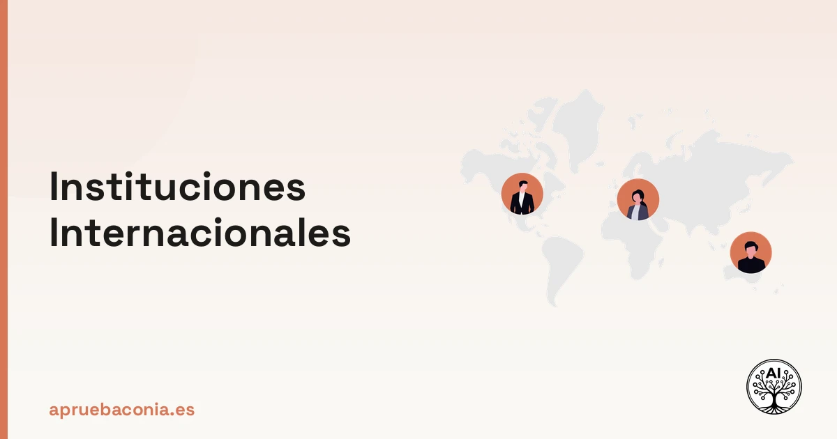 Ilustración de un equipo global colaborando para representar el estudio de las instituciones internacionales.
