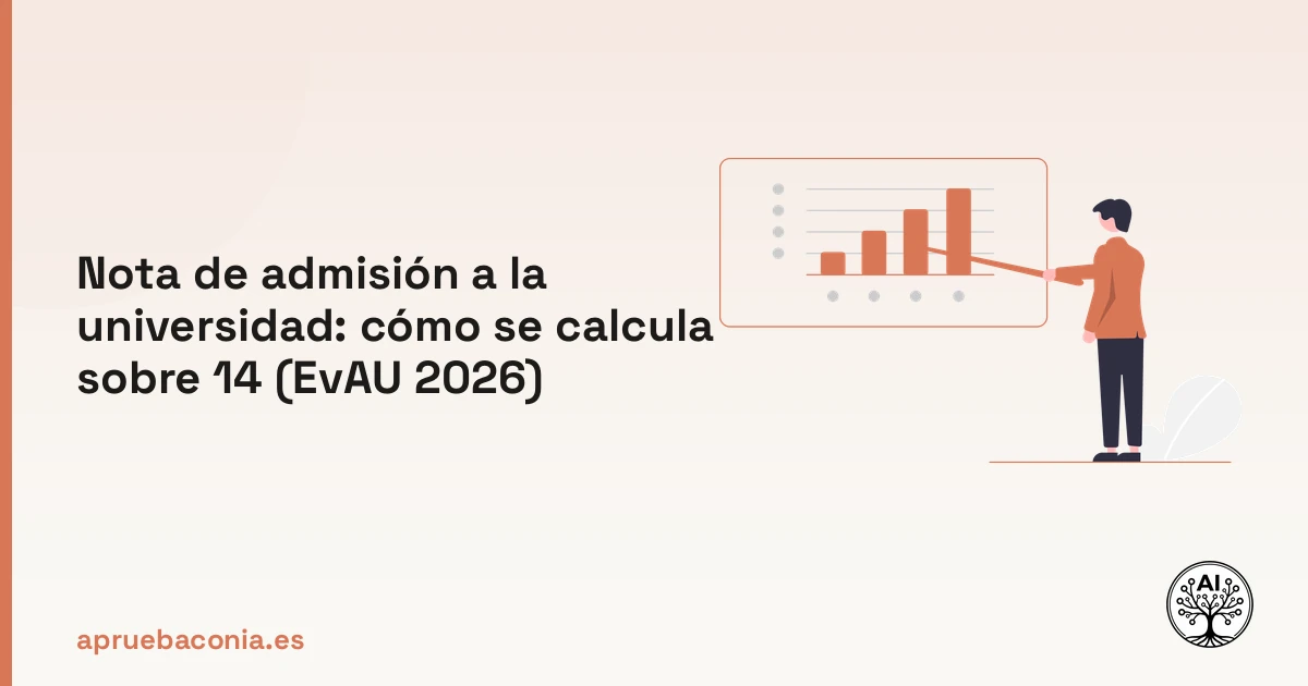 Ilustración de un plan estratégico para entender el cálculo de la nota de admisión a la universidad sobre 14.