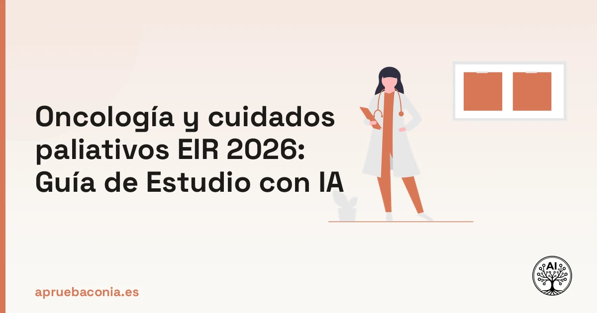 Ilustración de investigación médica para la guía de oncología y cuidados paliativos EIR 2026.