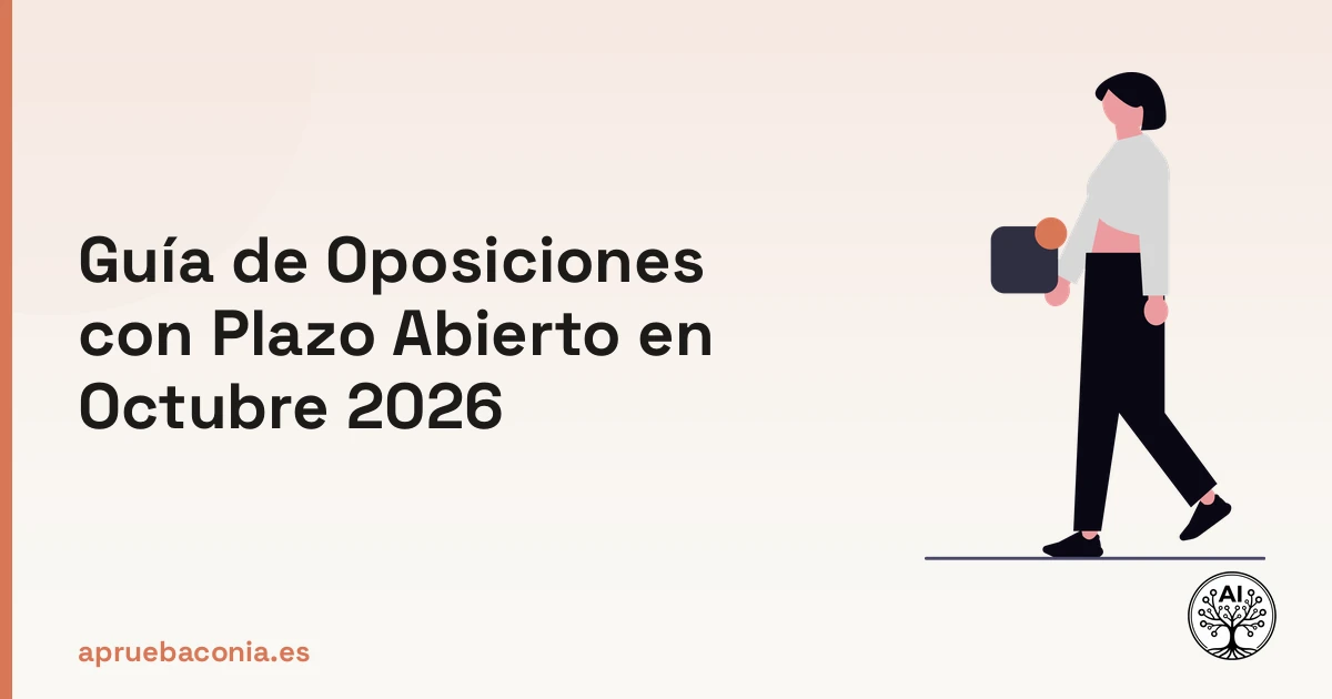 Ilustración de una solicitud oficial para la guía de oposiciones plazo octubre 2026.