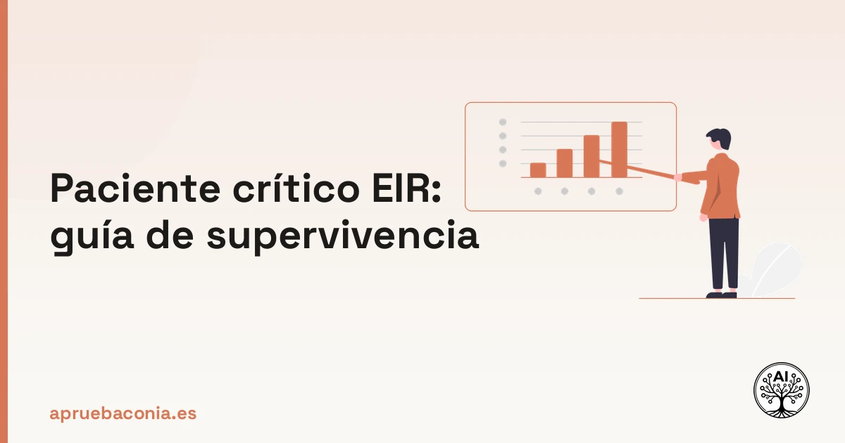 Ilustración de un plan estratégico para dominar el temario de paciente crítico EIR en la guía de supervivencia.
