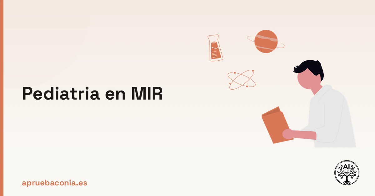 Ilustración de una persona estudiando ciencias para preparar el examen de pediatría en el MIR.