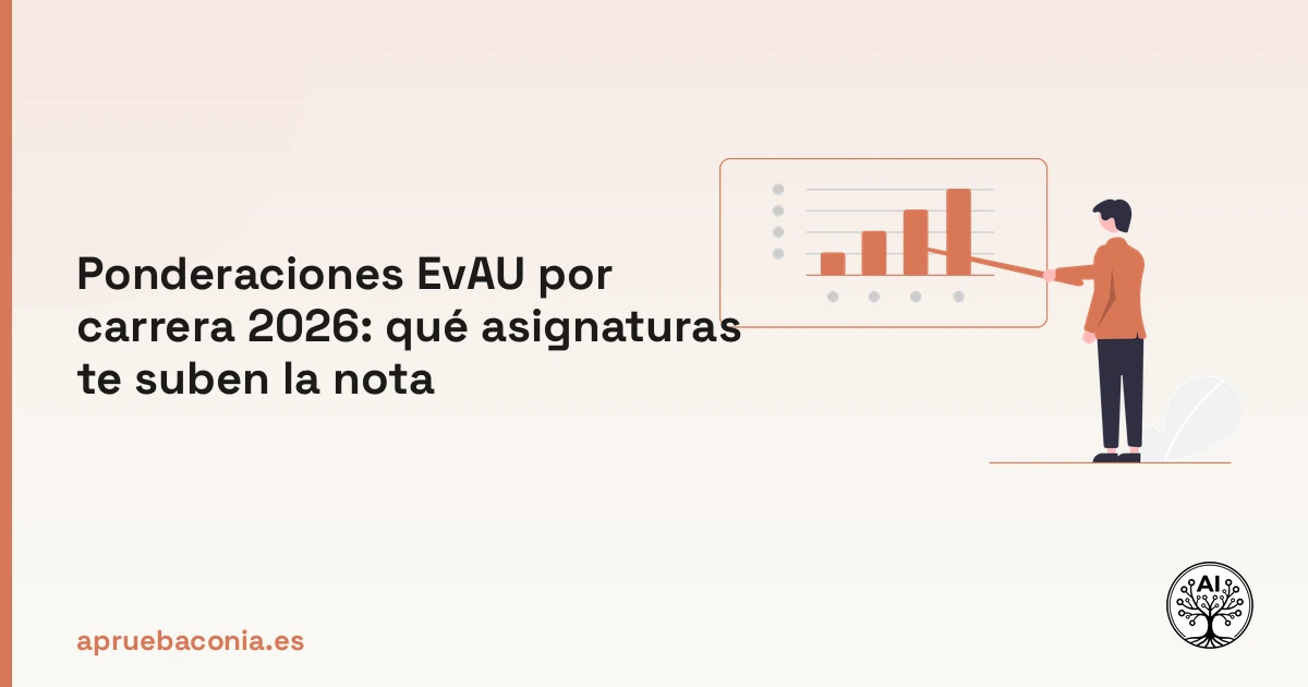 Portada ilustrada del artículo sobre ponderaciones EvAU