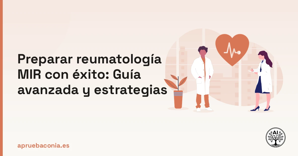 Ilustración de conceptos médicos para preparar reumatología MIR con éxito y dominar la guía avanzada.