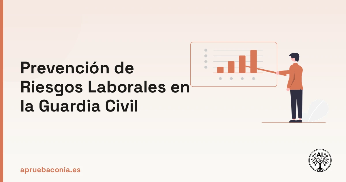 Ilustración de un plan estratégico sobre prevención de riesgos laborales en la Guardia Civil para opositores.
