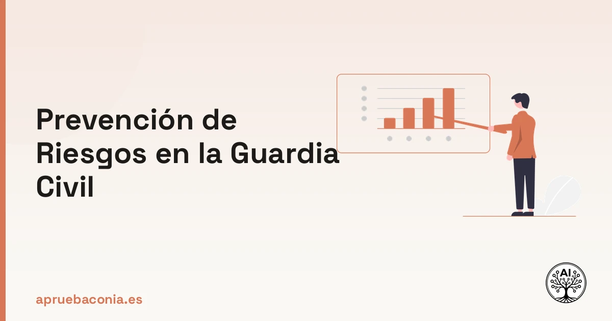Ilustración de un esquema estratégico para estudiar la prevención de riesgos laborales en la Guardia Civil.