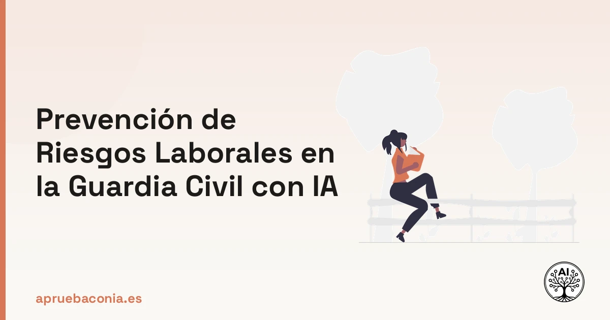 Ilustración de una persona leyendo sobre prevención de riesgos laborales oposición para la Guardia Civil.