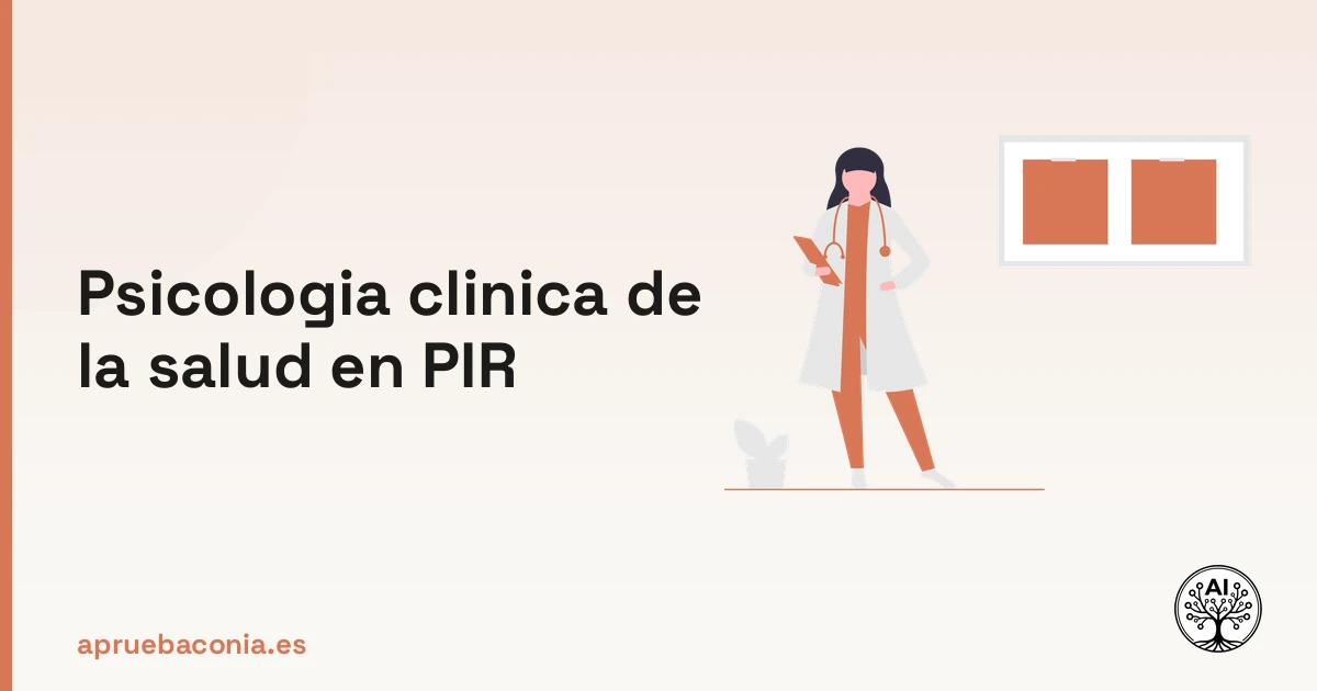 Ilustración de investigación médica sobre psicología clínica de la salud para la preparación del examen PIR.