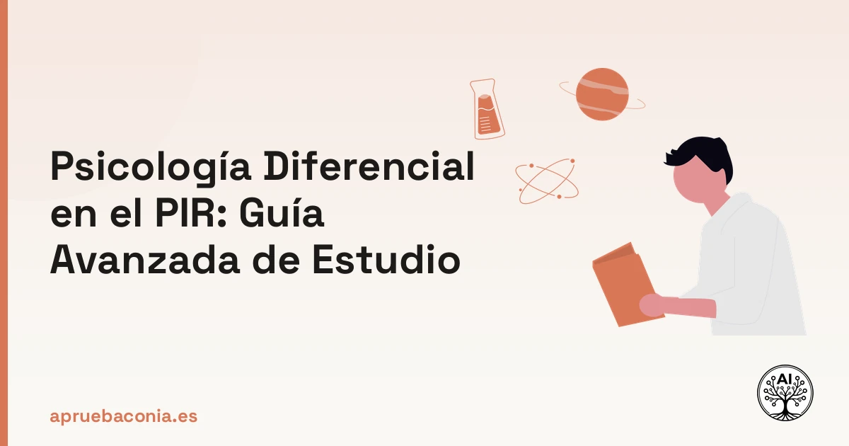 Ilustración de una persona analizando datos científicos para la guía de psicología diferencial pir.