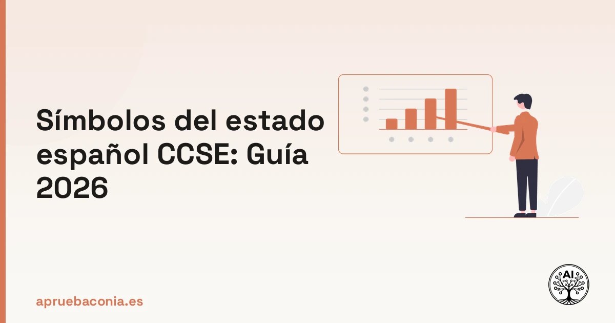 Ilustración de una planificación estratégica para estudiar los símbolos del estado español en la prueba CCSE.