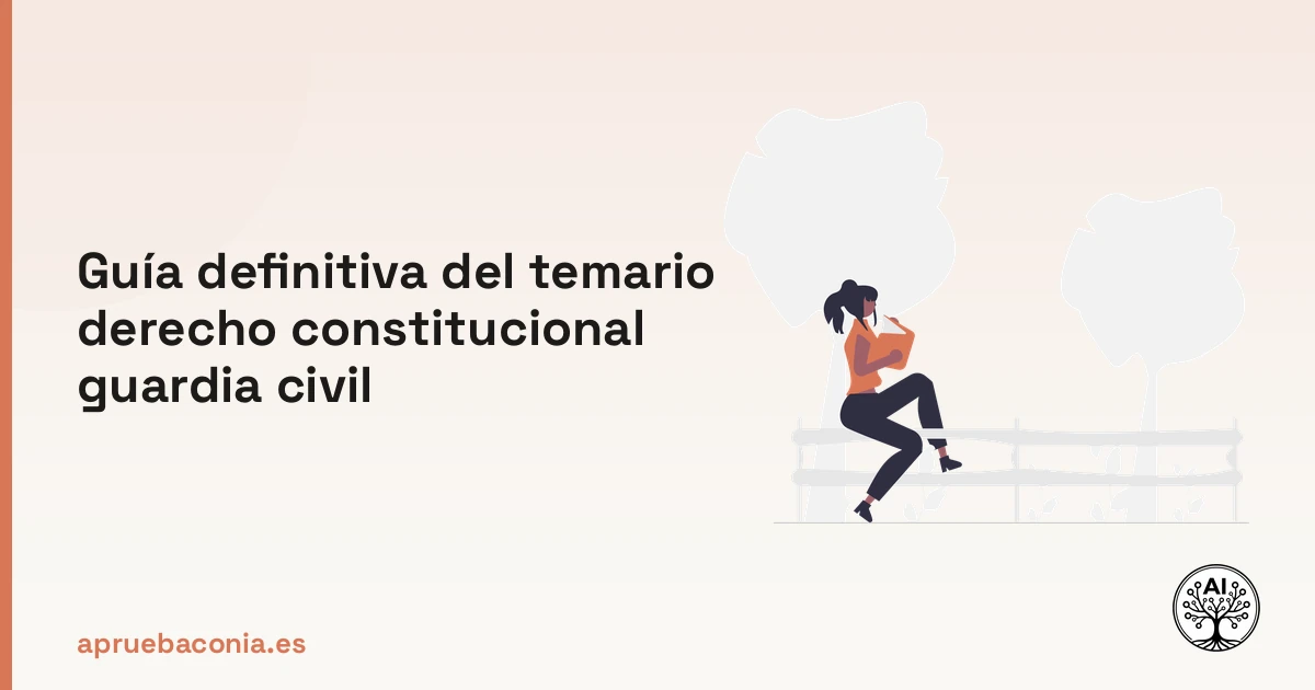 Ilustración de una persona leyendo para dominar el temario derecho constitucional guardia civil.