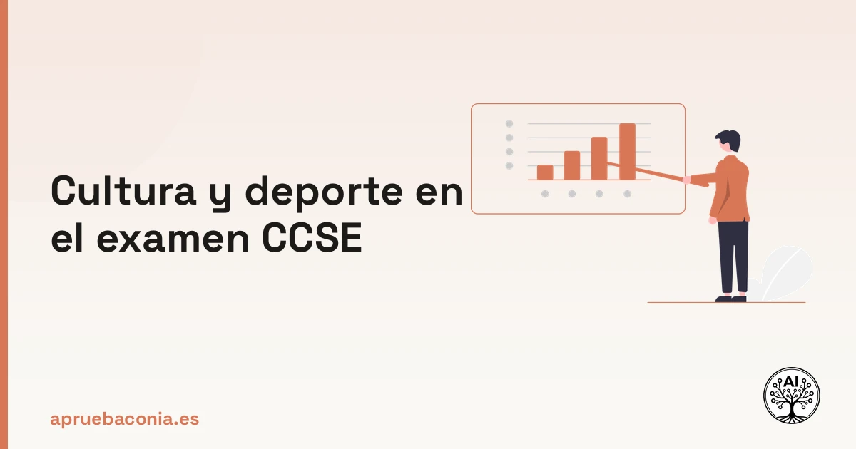 Ilustración de estrategia para dominar los acontecimientos culturales y deportivos en el examen CCSE.