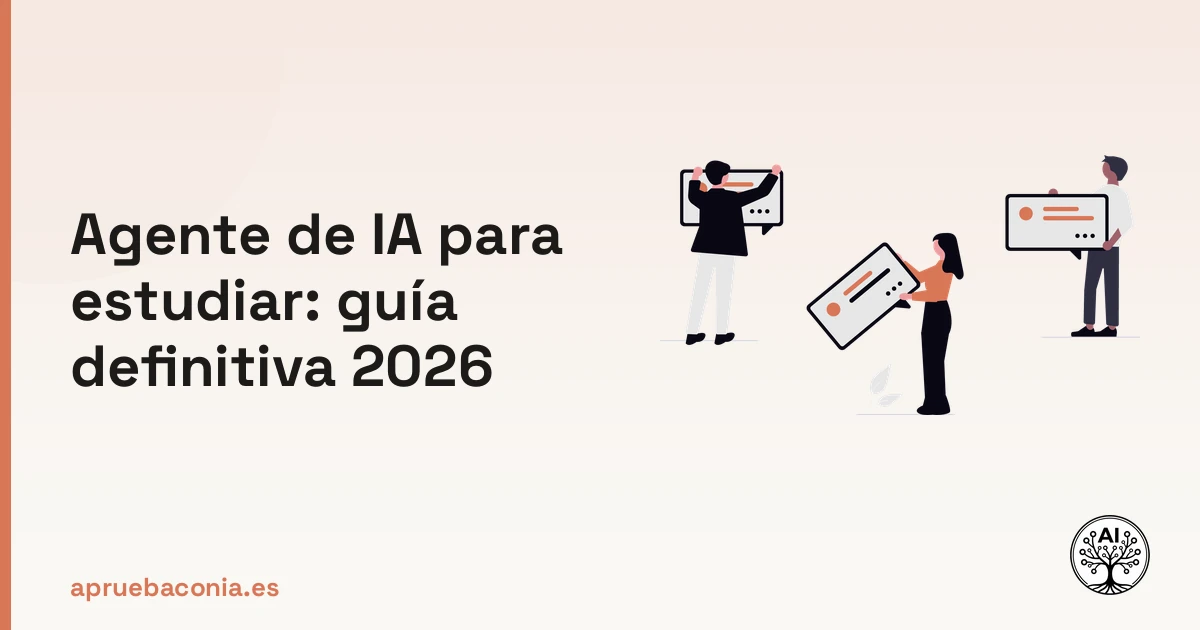 Ilustración de un chat colaborativo moderno en la guía 2026 del agente de IA para estudiar.