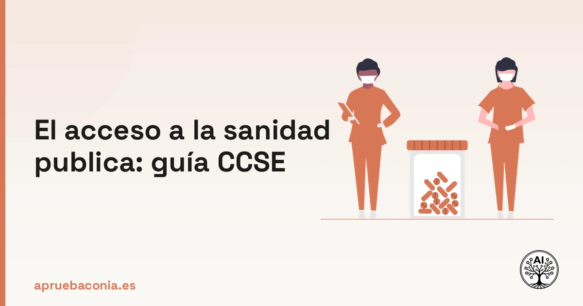 Ilustración de atención médica para la guía CCSE sobre el acceso a la sanidad pública en España.