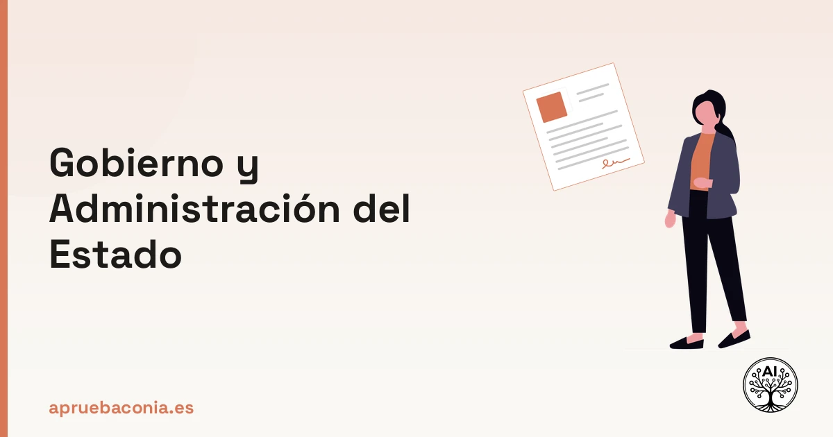 Portada ilustrada del artículo sobre el gobierno y la administración