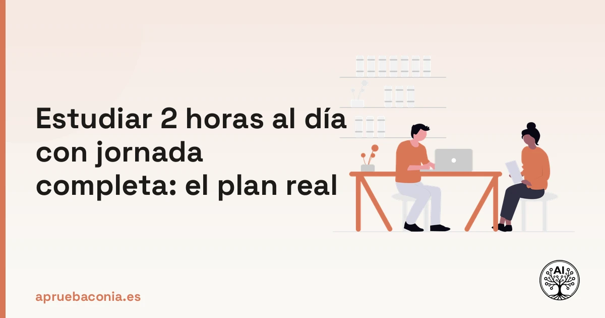 Ilustración de una persona gestionando su tiempo para estudiar jornada completa de forma eficiente.