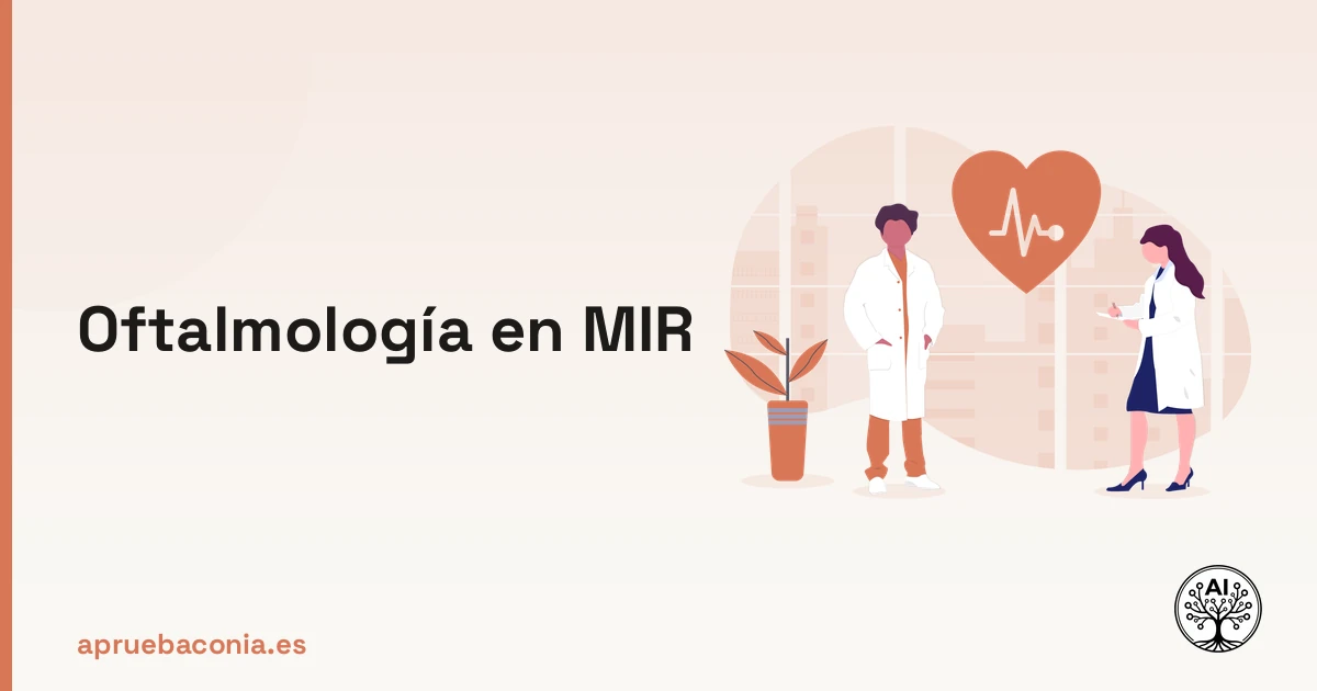 Portada ilustrada del artículo sobre patología ocular MIR