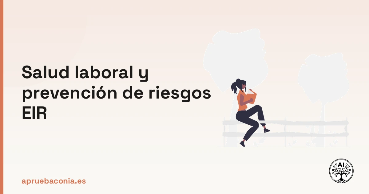 Ilustración de una persona leyendo un libro sobre prevención de riesgos laborales enfermería para el EIR