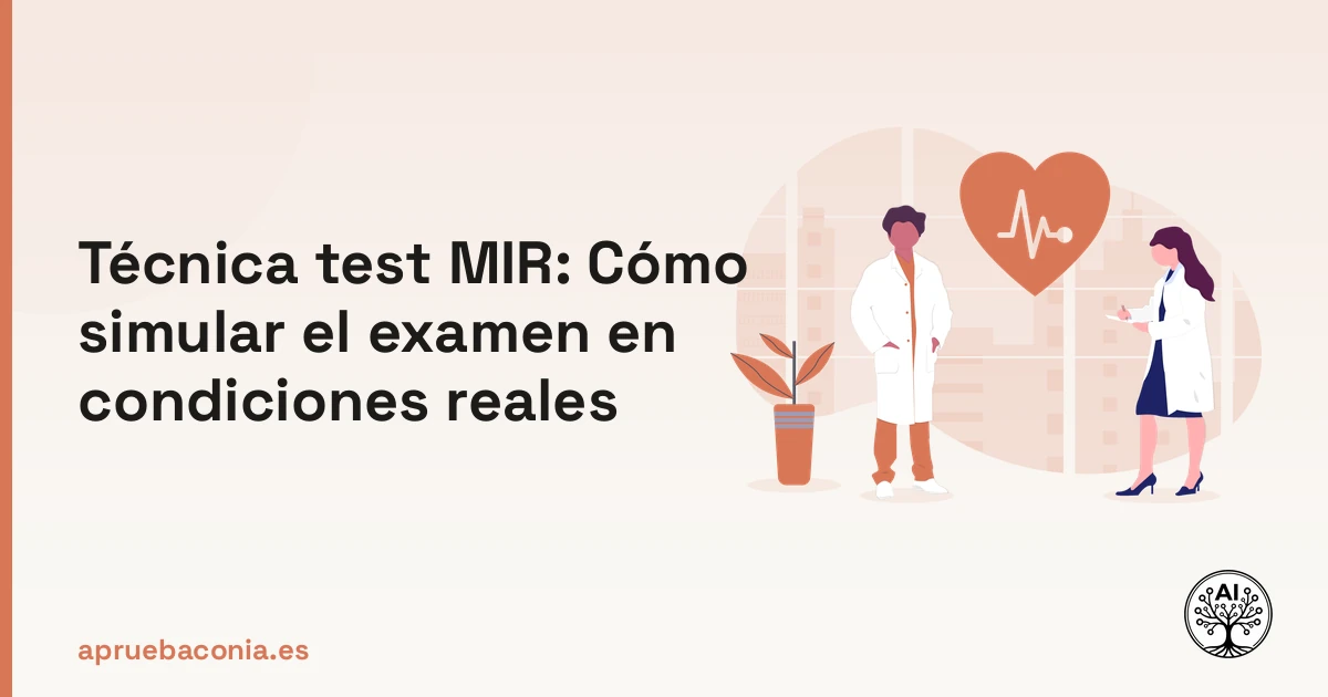 Ilustración de elementos médicos para dominar la técnica test MIR en simulacros reales.