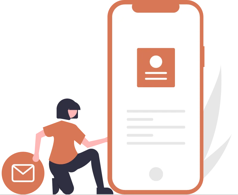 Dibujo de correspondencia digital para resolver dudas frecuentes sobre funcionarios e interinos.