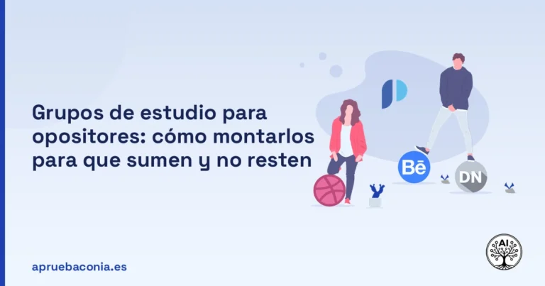 Portada ilustrada del artículo sobre grupos de estudio opositores