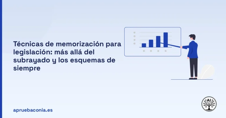 Portada ilustrada del artículo sobre memorizar legislación oposiciones