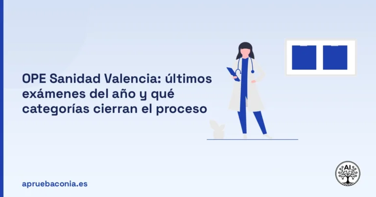 Portada ilustrada del artículo sobre OPE Sanidad Valencia