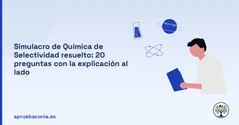 Portada ilustrada del artículo sobre simulacro de Química de Selectividad
